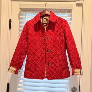 Burberry Red Quilted Utility Jacket